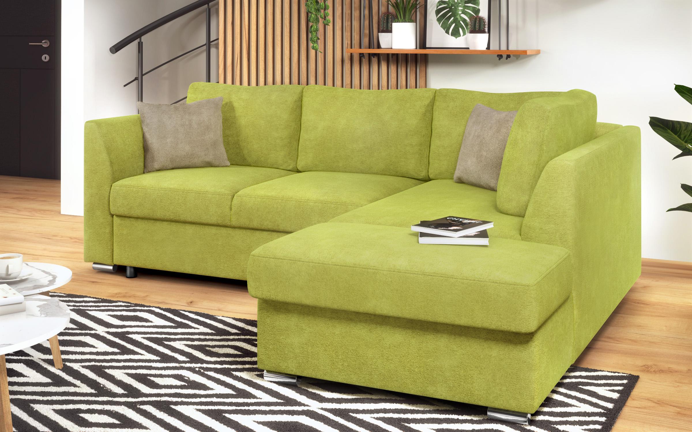 Extendable corner sofa Toscana S, green + light brown  5